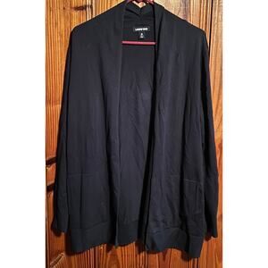 Lands End women’s navy blue cardigan pockets oversized size medium